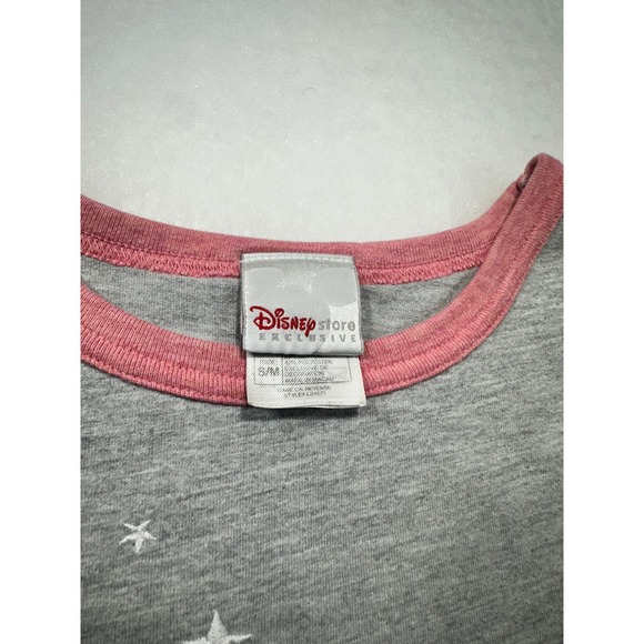 Disney Store Eeyore Star Gazing Nightshirt Gray Pink Ringer Sleep Tee Womens S/M - Picture 5 of 7